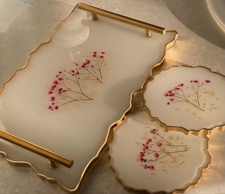 Resin Tray & Coaster Set